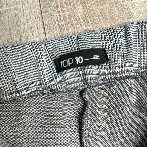 TOP 10 Black Brown White Plaid Print Tie Waist Wide Leg Pants Women’s Size Small - Picture 3 of 8